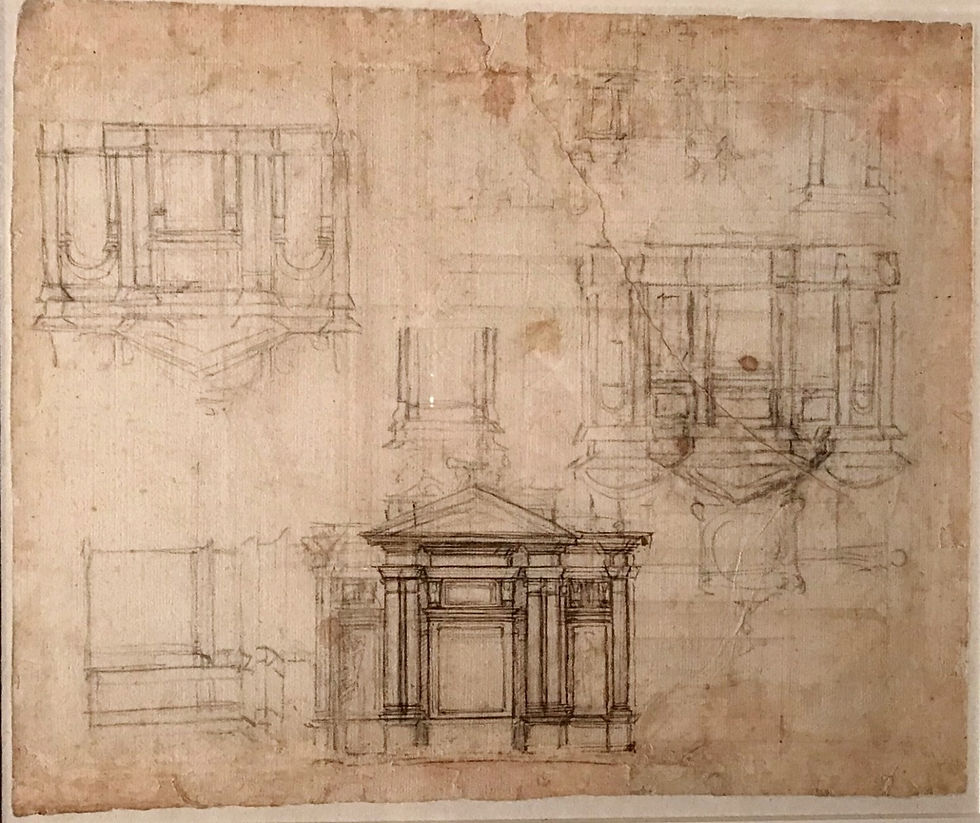 Michelangelo, Designs for a Monumental Altar or Facade, Governing Body of Christ Church, exhibit at the Metropolitan Museum of Art, New York.
