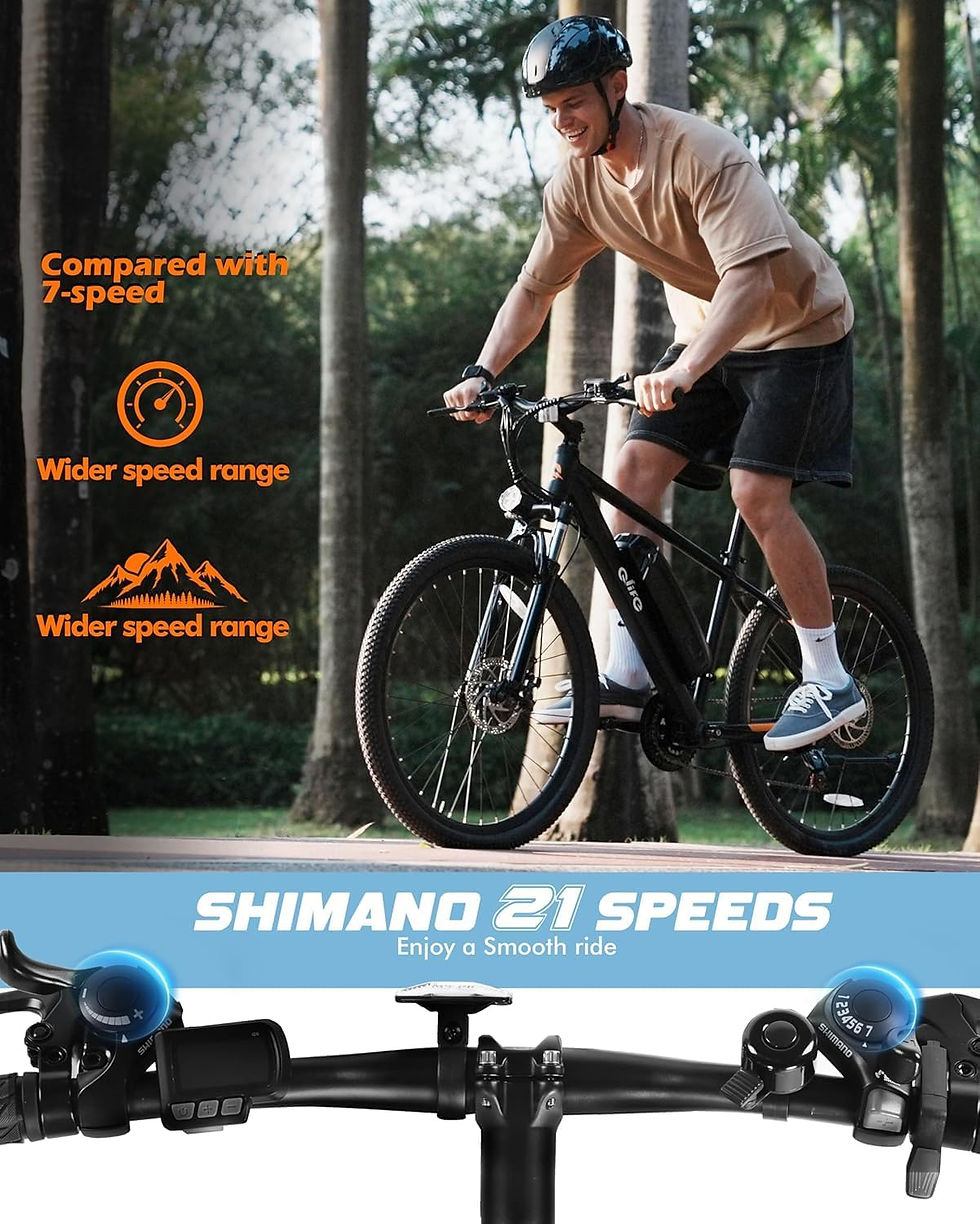 Thumbnail: Qlife Racer Electric Bike - 21-Speed Mountain Lightweight