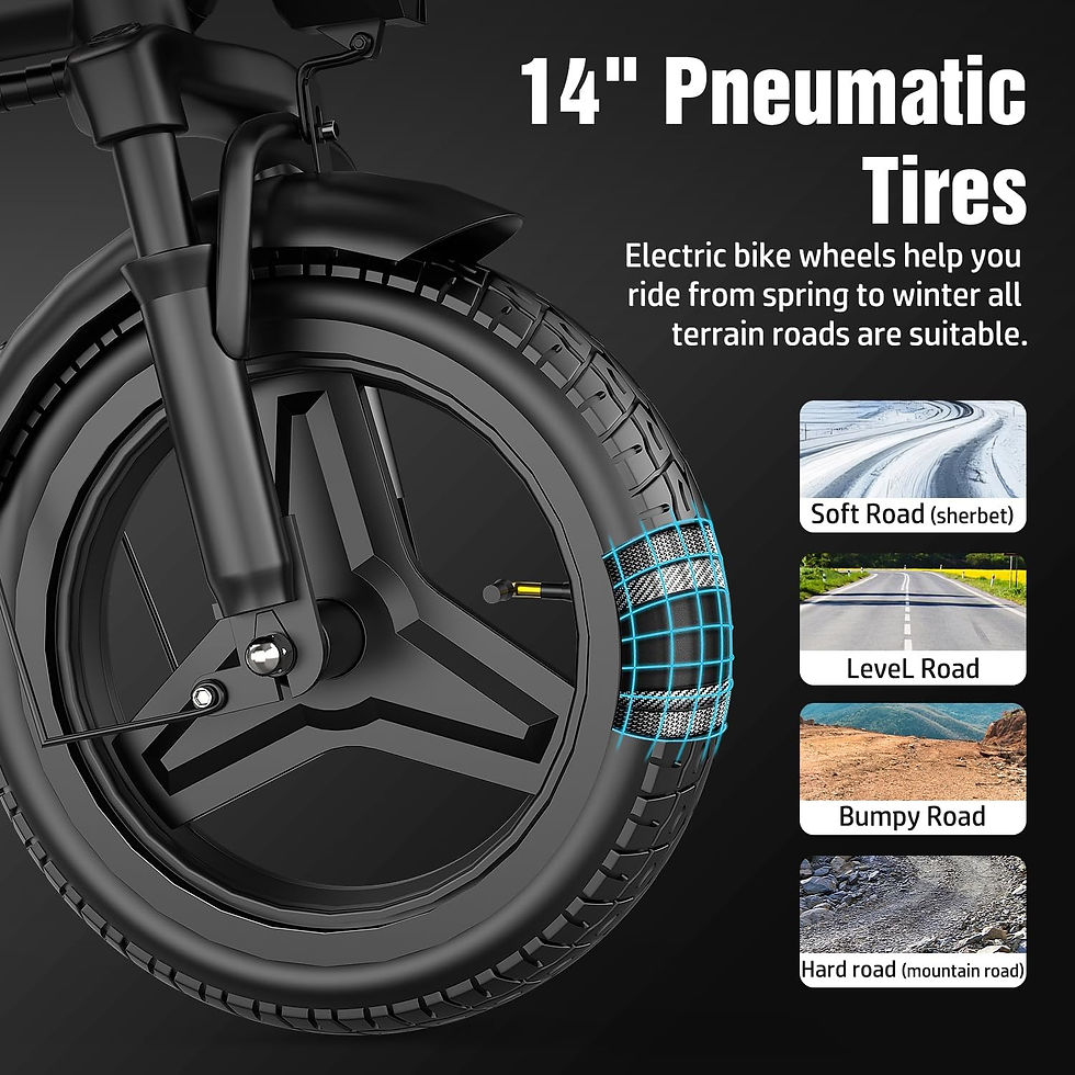 Thumbnail: GWEIT Electric Bike for Adults Teens, 800/1200W Peak , 22/25MPH & 3