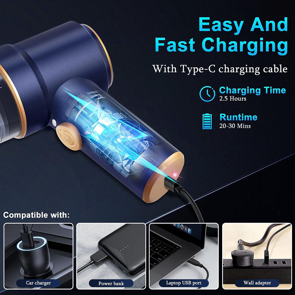 Thumbnail: KMM Handheld Car Vacuum Cleaner, 9000Pa Vacuum Cleaner and Air Duster