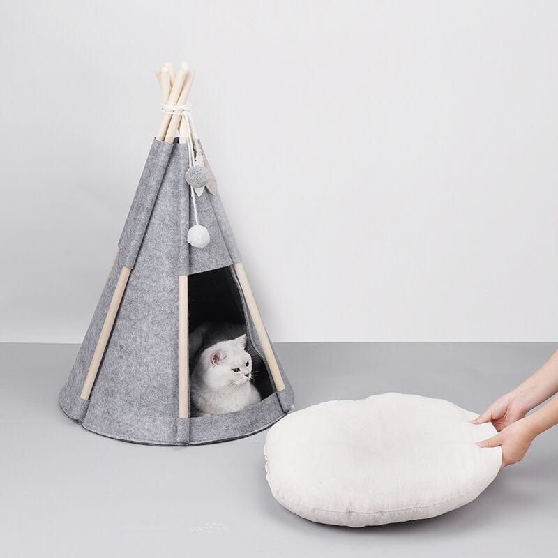 Thumbnail: ZEZE Wool Felt Pet Tent