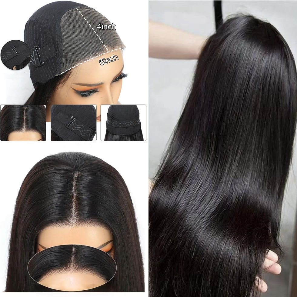 Thumbnail: Long Straight Human Hair Wig