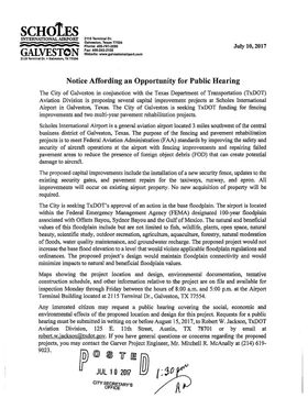 Notice Affording an Opportunity for Public Hearing