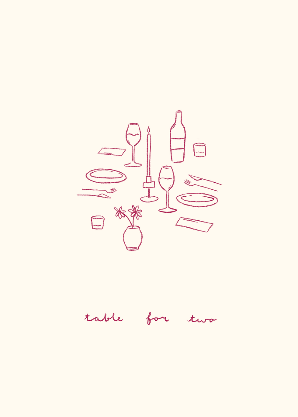 Thumbnail: "table for two" Postcard