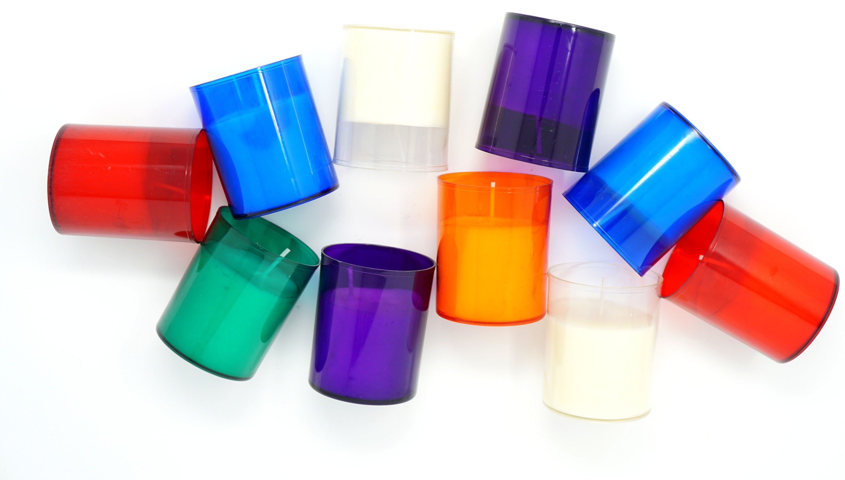 Pack of 36 Unscented Maxi Tealights in Coloured Holder 20 Hours Each Candle