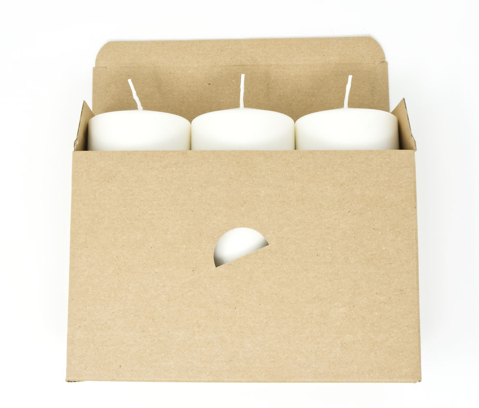 Thumbnail: 3 White Pillar Candles Unscented Natural Wax 70 mm x 130 mm Each Candle