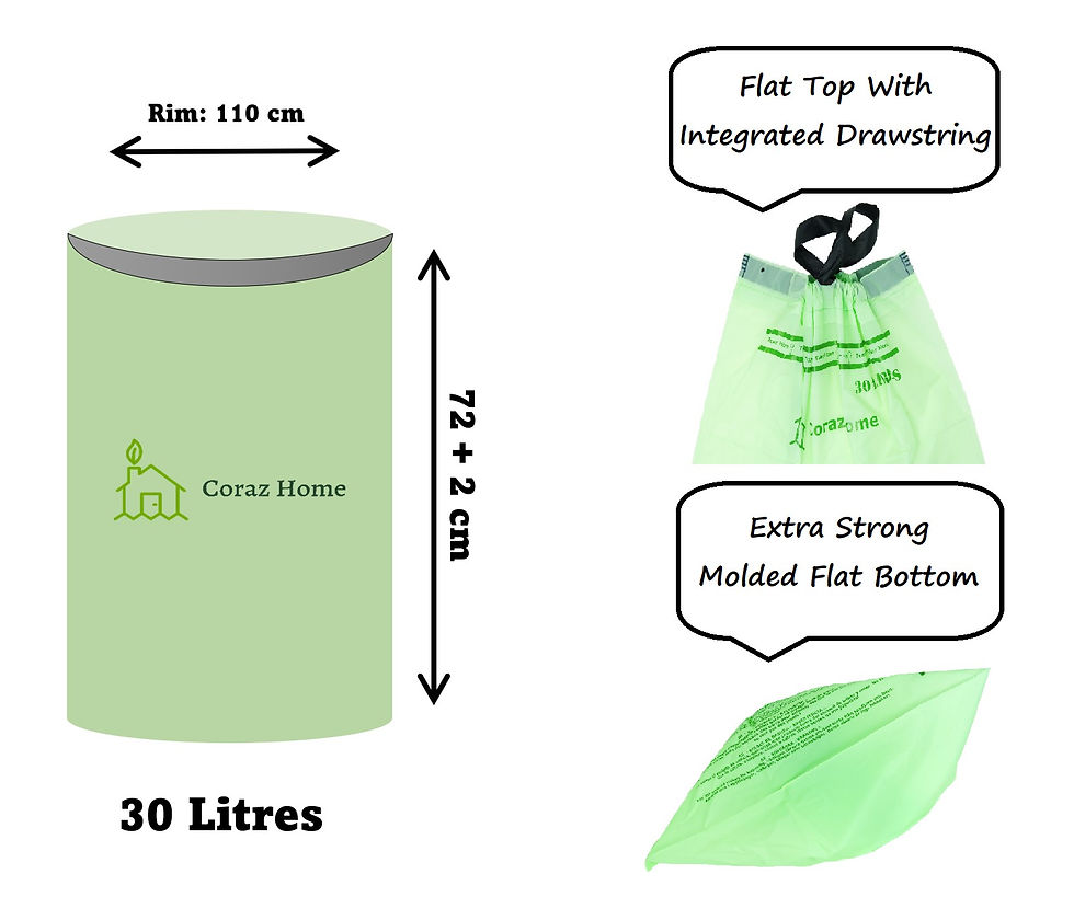 Thumbnail: Extra Strong Premium 30 L x 30 Bin Liners with Drawstring  Compostable Kraft Box