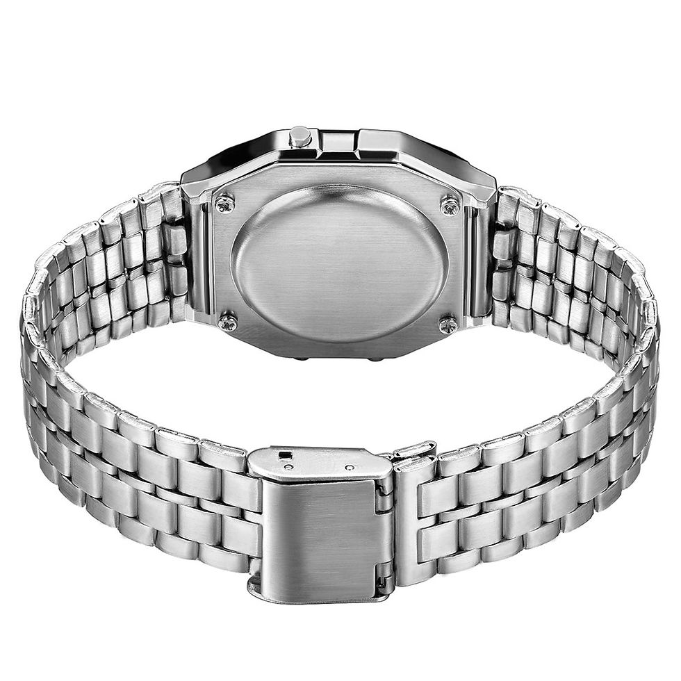 Thumbnail: Luxury LED Digital Watch for Men Stainless Steel Men's Electronic Wristwatch Sim