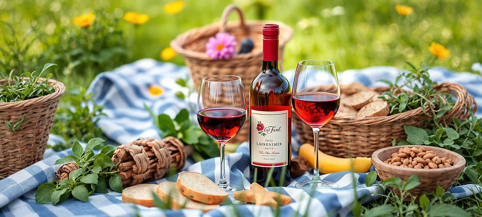 summer picnic with wine bottle and glasses of wine.jpg