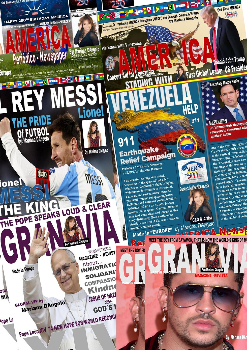 POster Cover SheetS Gran VIA Magazine and Periodico AMERICA Newspaper by Mariana DAngelo