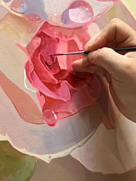 Will Hawk Art progress on Misted Baby Eden Painting