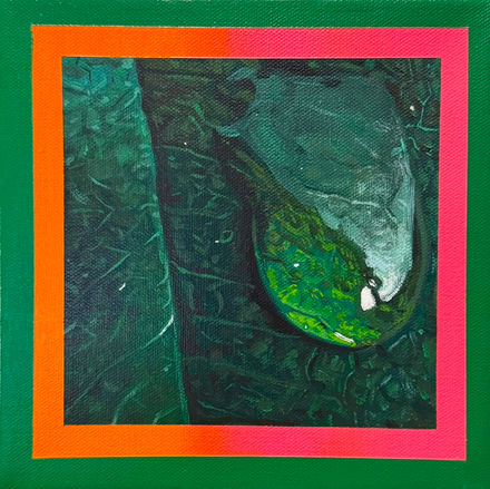 dew drop on rose leaf painting -3 - Realism Art