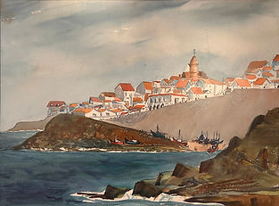 Dick Hutt (Deceased)"On Shore" AKA Spanish Coast;  Watercolor