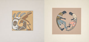 Pair of C. F. Lovato Lithographs: "Man & Woman, Symbolic" & "Eagle"