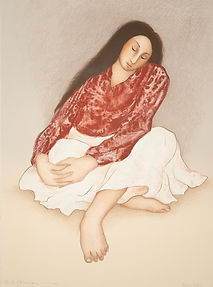 R.C. Gorman (Navajo) b. 1931 " Evangelina (State I) "Bon a Tirer"