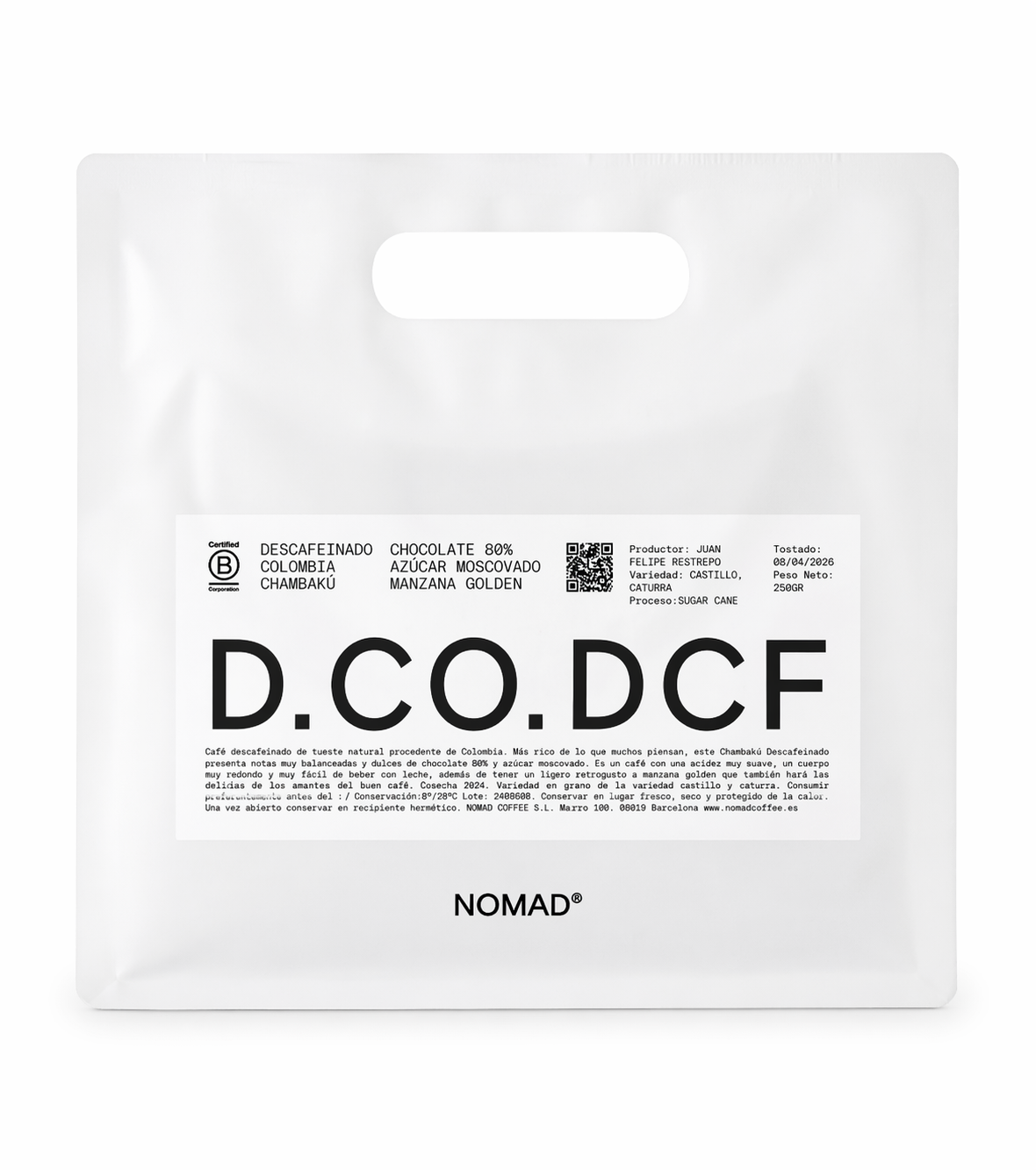 D.CO.DCF (Descafeinado - Colombia CHAMBAKÚ) 250gr