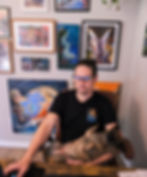 Tyler creates fantasy inspired, psychedelic surrealistic visionary artwork. Blending figures, animals, natural and imagined shapes and objects.
“I try to capture the feeling of liminal & dream states. Often inspired by conspiracies, hidden history & arcane knowledge.”