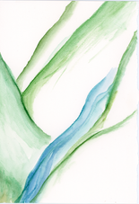 watercolor mountainscape river mountain landscape