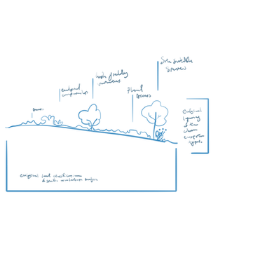 Edible ecosystem design showing food forest layers for edible landscaping and permaculture property design