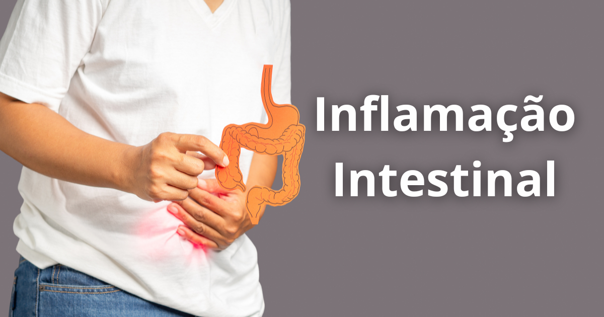Ilustração do intestino inflamado