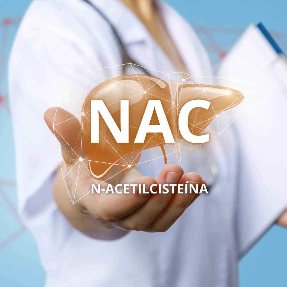 Cápsulas de NAC usadas como suplemento antioxidante