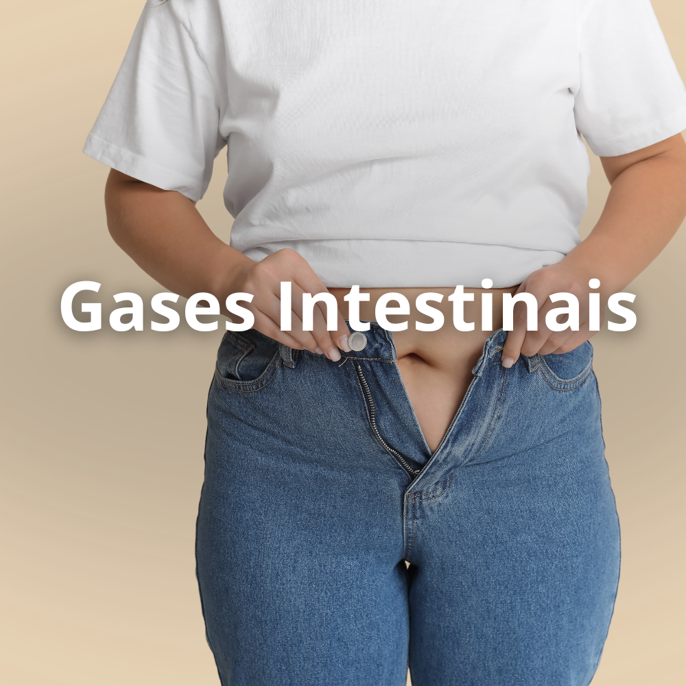 Pessoa com gases intestinais e desconforto abdominal