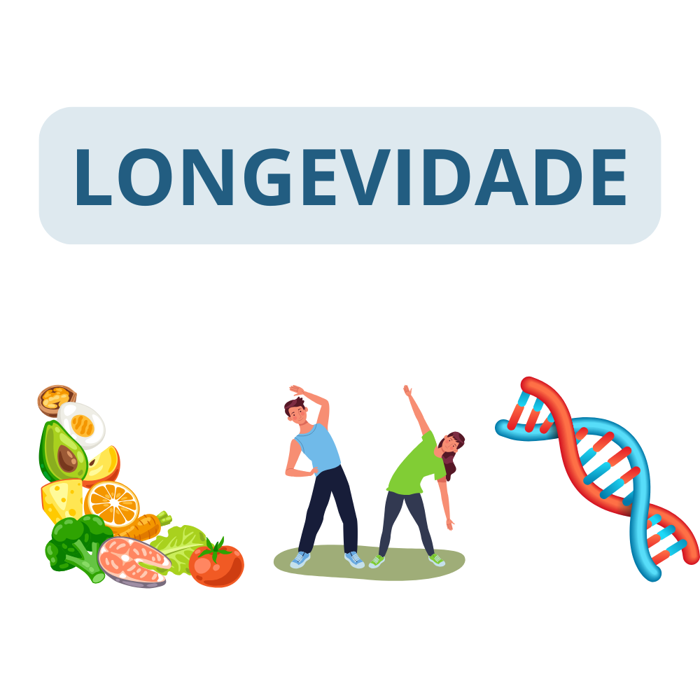 Infográfico sobre fatores que influenciam a longevidade
