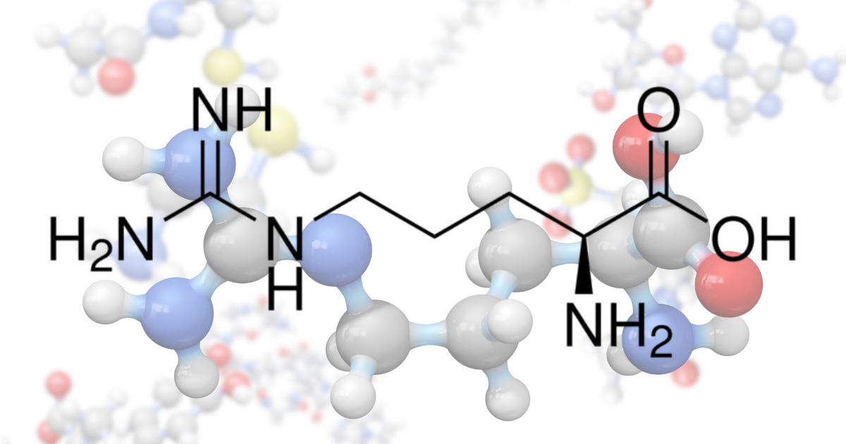 Representação molecular do aminoácido arginina