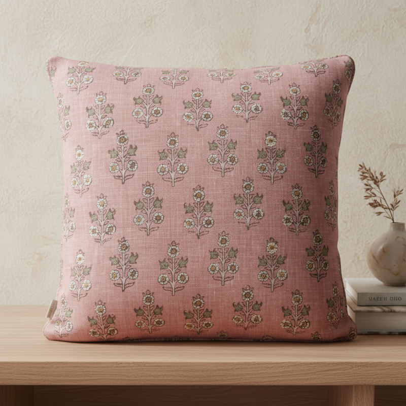 Thumbnail: Poppy Sprig Blush Cushion