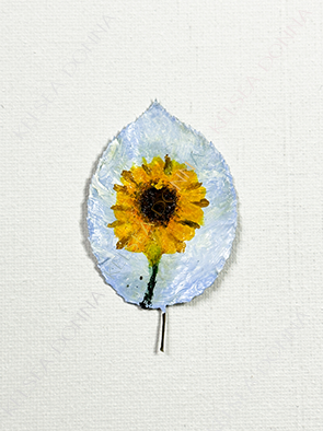 Lonely Sunflower Original Leaf Art
