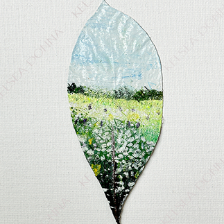 Softly Blooming Original Leaf Art