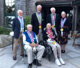 The Acadia Senior College presidents pose for a collective picture at the 20th anniversary celebration