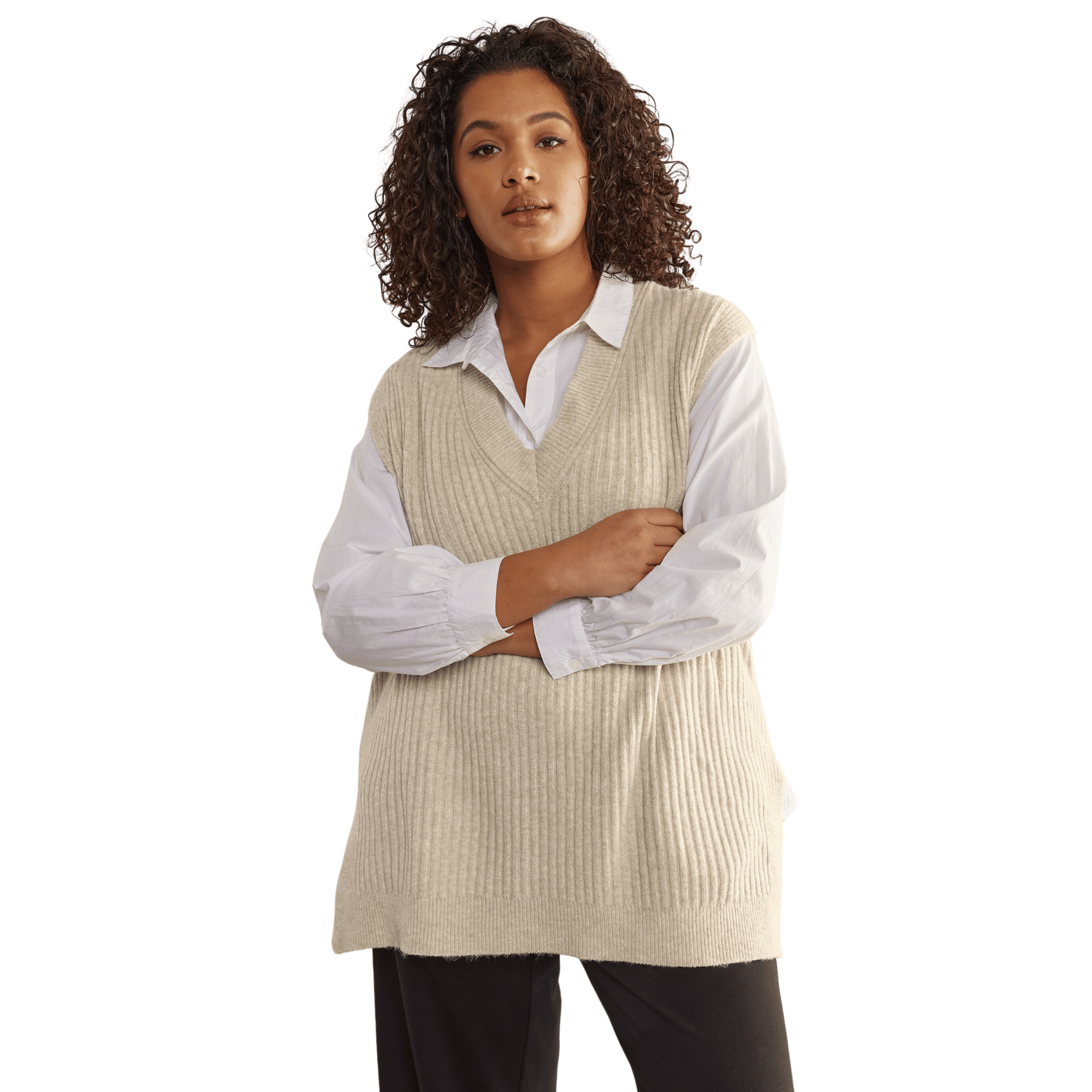 Max Colete Pulôver Tricot Plus Size Feminino Inverno Blusa B