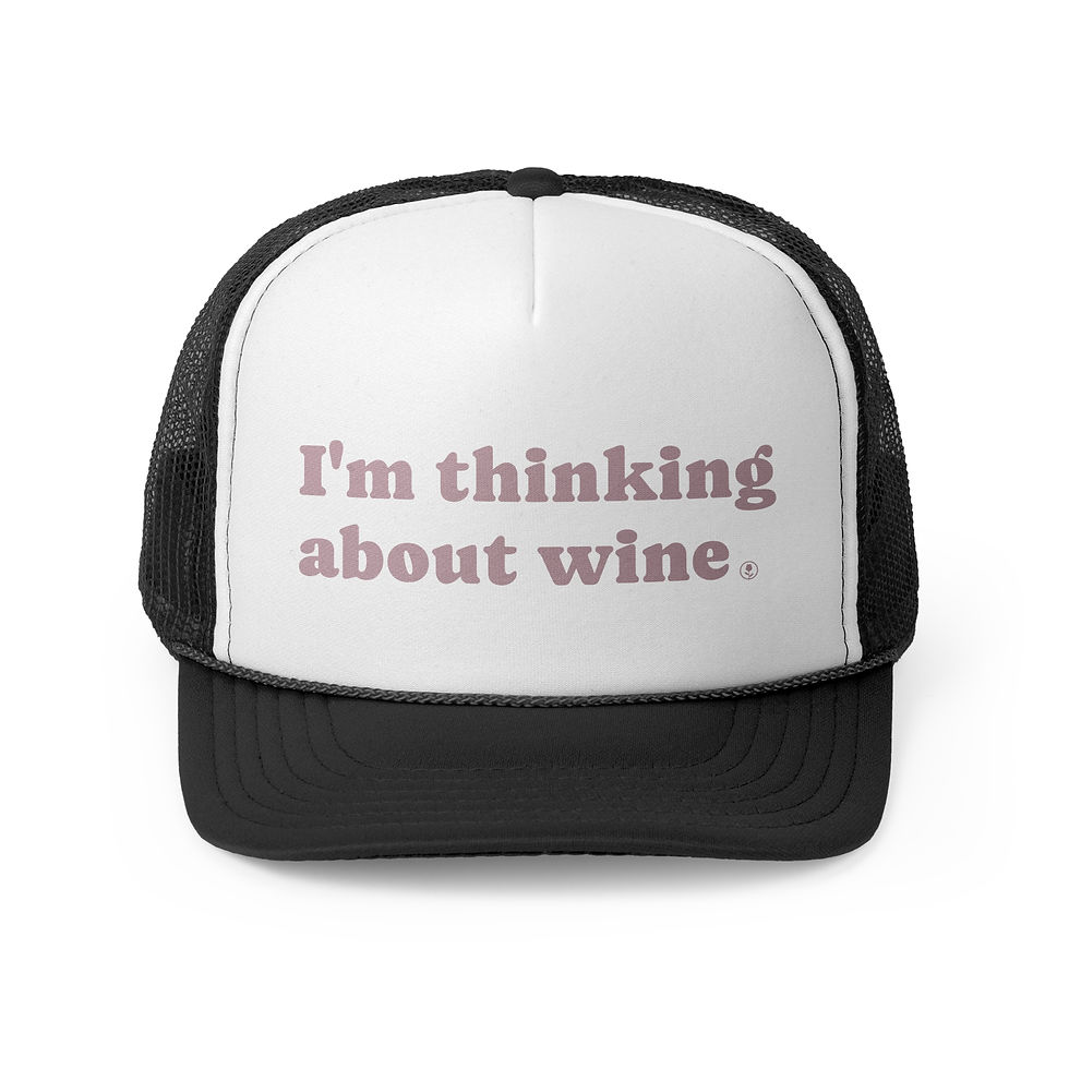 "I'm thinking about wine" hat (Pink)