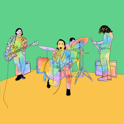 Night Talks watercolor painting