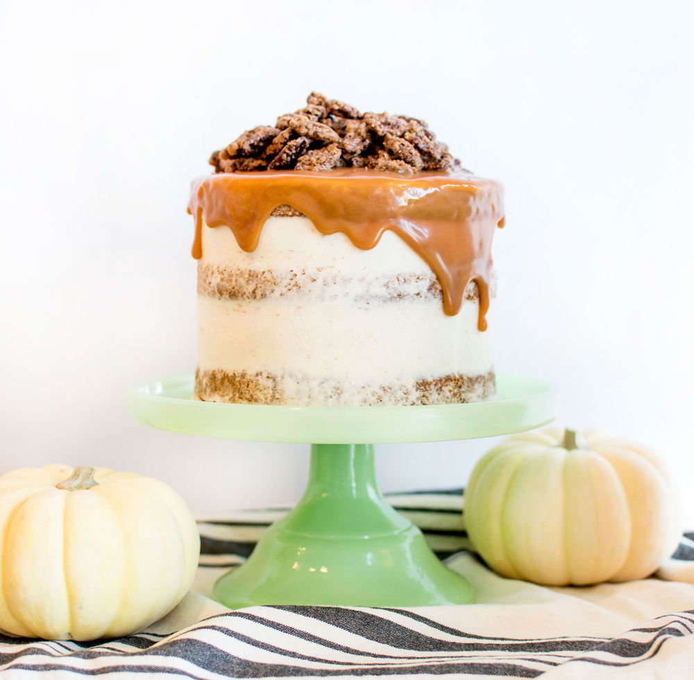 Caramel Pecan Pumpkin Spice Naked Cake
