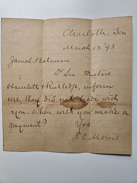 Dear Sir, it wasn't a gift! James Bateman of Charlotte, TN - Artifact Return Search