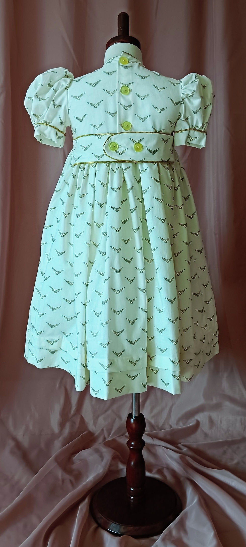 Thumbnail: Back - Size 4T Harry Potter Golden Snitch Smocked Dress