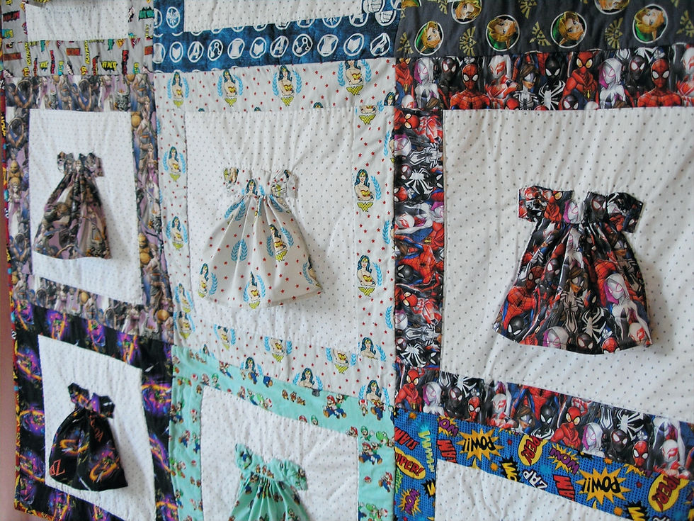 Thumbnail: Front Angled View - Doll Dress Quilt