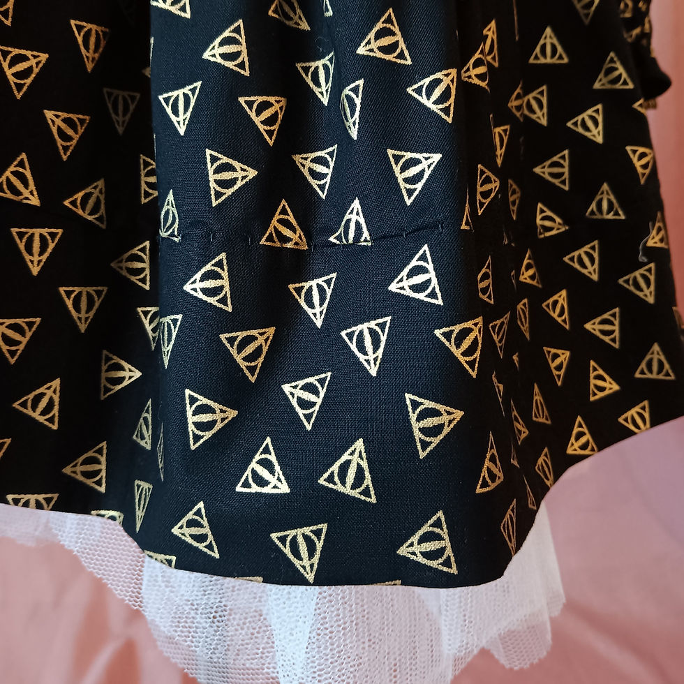 Thumbnail: Hem Close-up - Size 4T Harry Potter Deathly Hallows Black Caped Dress