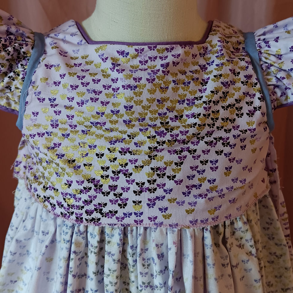 Thumbnail: Lined Bodice - Size 4T Purple Butterflies Smocked Dress