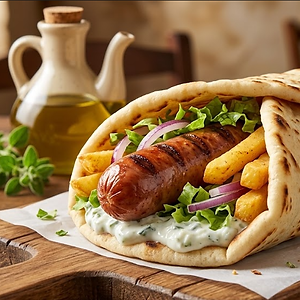 ★ Loukaniko Pita (Greek Sausage)