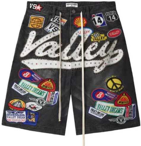 Vale Patchwork Jorts Black