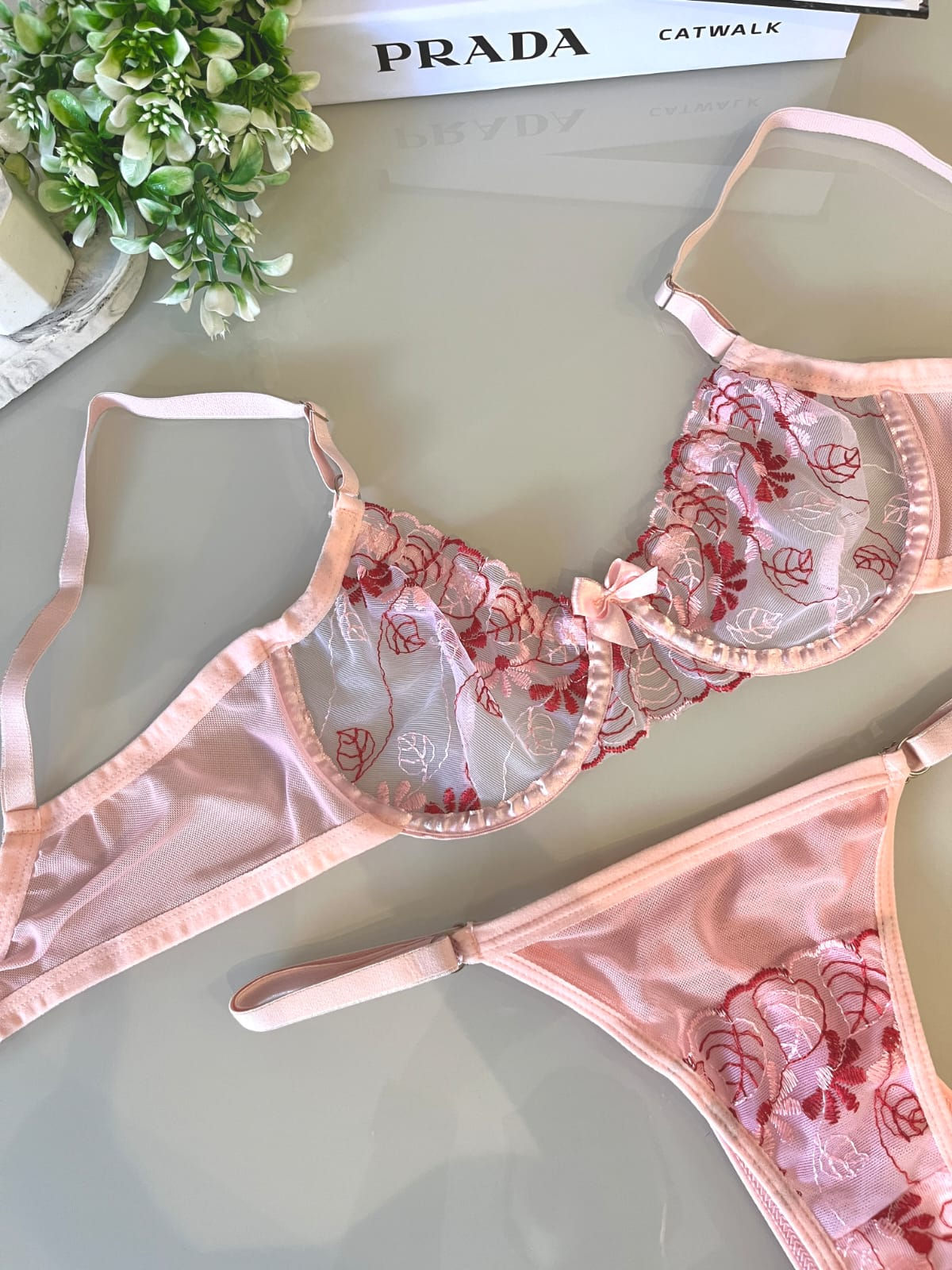 Conjunto Lingerie Tule 1/2 Taça