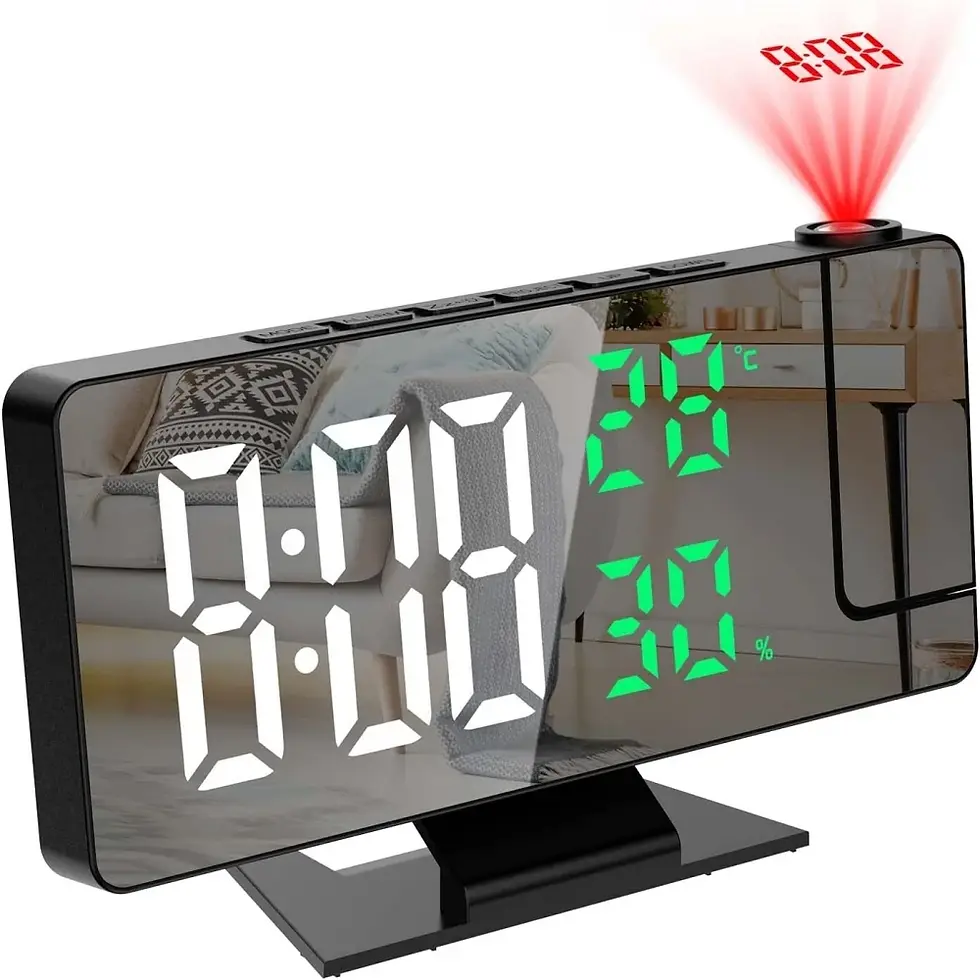 Thumbnail: 180° Arm Projection Digital Alarm Clock Temperature Humidity