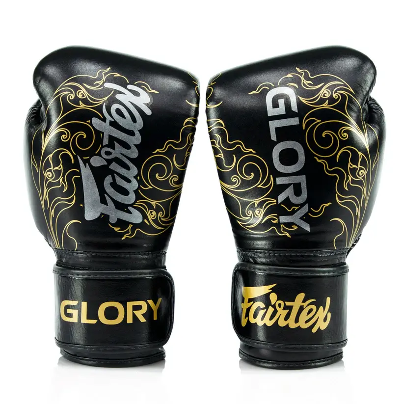 Thumbnail: Fairtex x GLORY Kickboxing Velco Boxing Gloves - Black