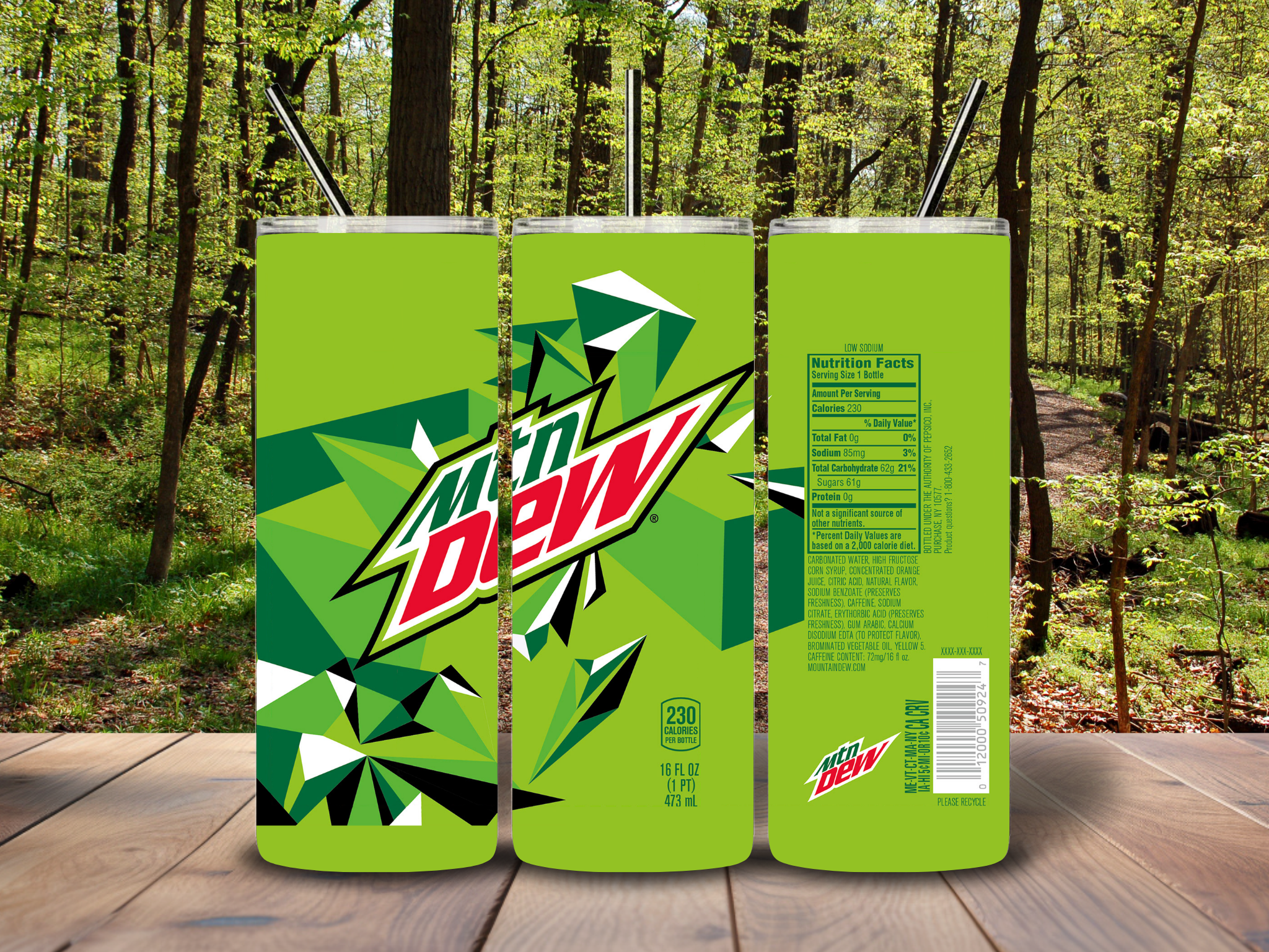 Mountain Dew 20oz tumbler
