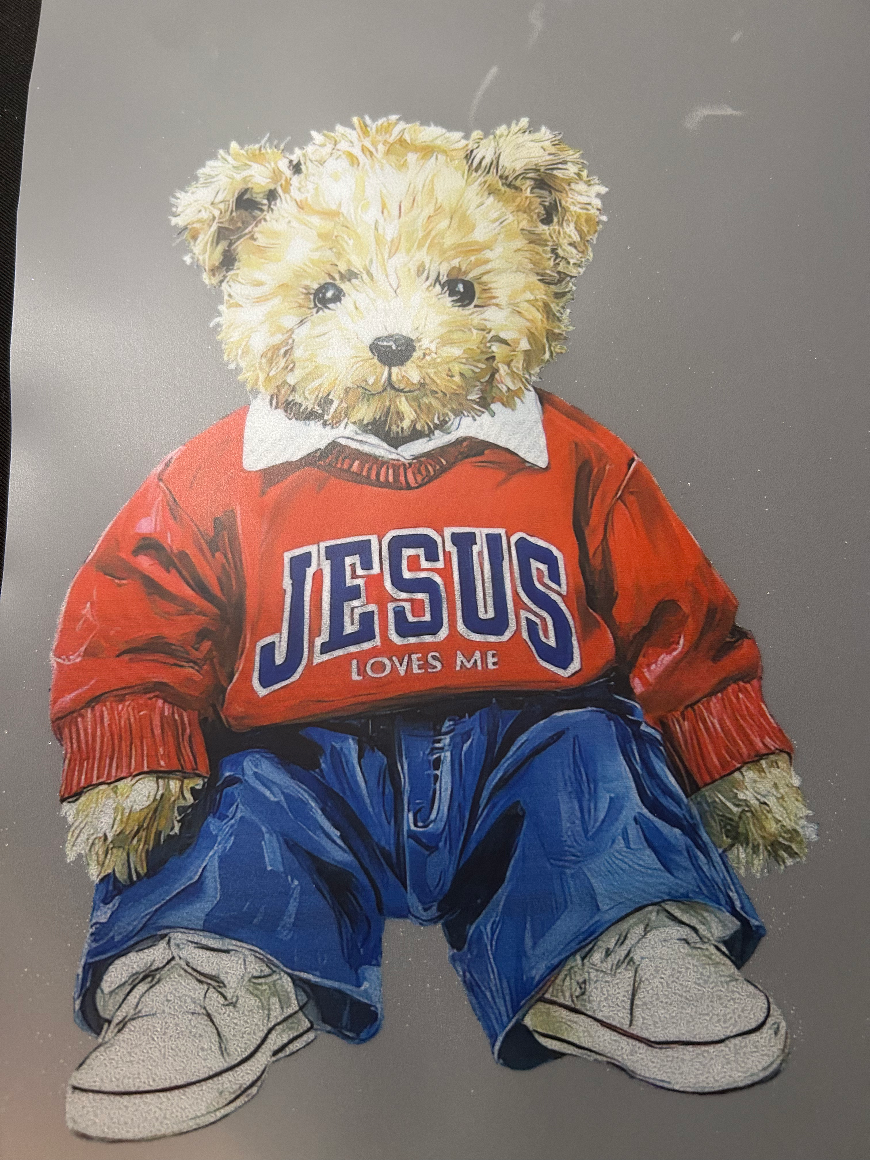 DTF Transfers Teddy bear JESUS LOVES ME
