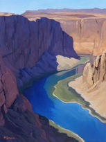 "Glen Canyon Blue Study" oil painting by Michael Baum
