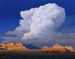 "Storm over San Rafael Buttes" oil painting by Michael Baum
